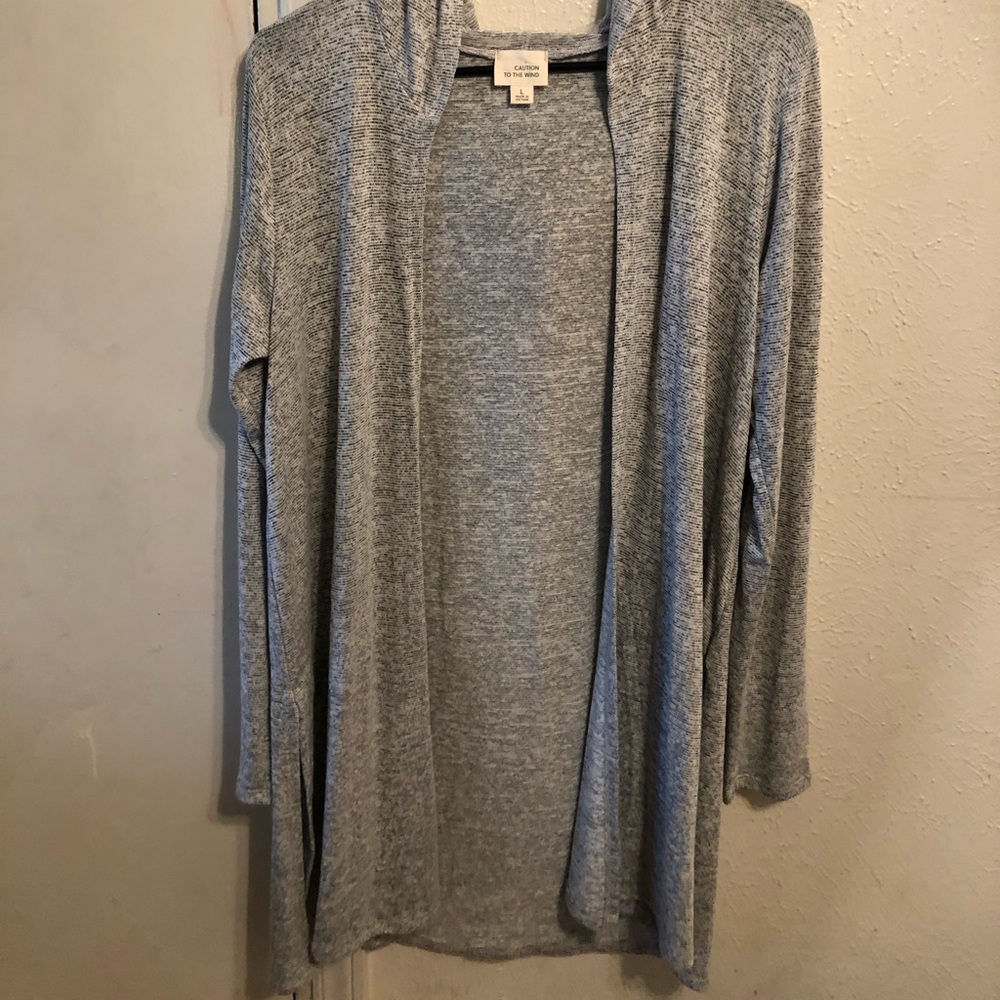 Grey Light Blazer/Jacket with Hoodie- Size Large